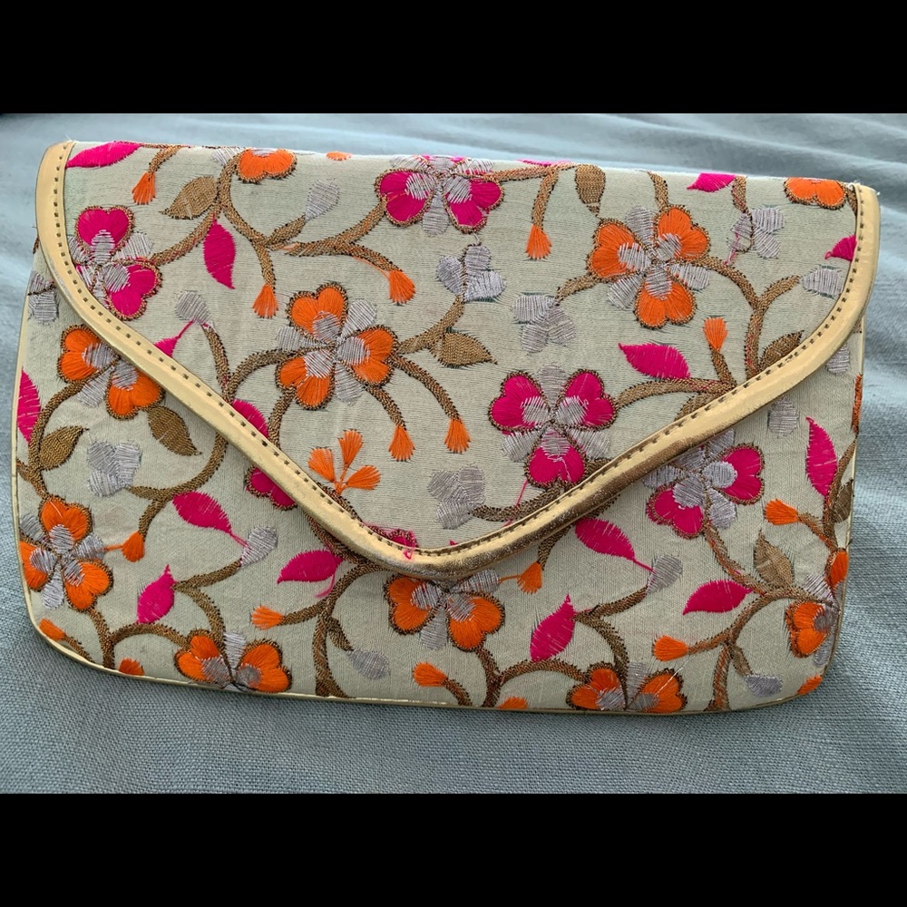 Indian embroidery clutch
